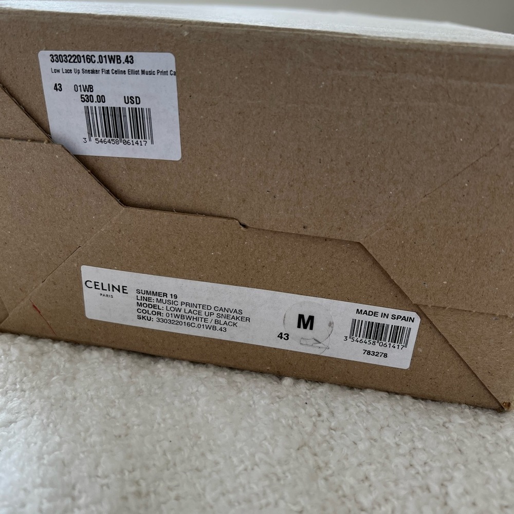 Celine Mens Music Printed Canvas Sneaker. Size 43 - Picture 7 of 7